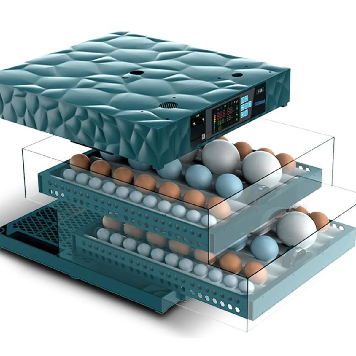 GENERICO - Incubadora Automatica 128 Huevos Dual 12v/220v Giro 360º