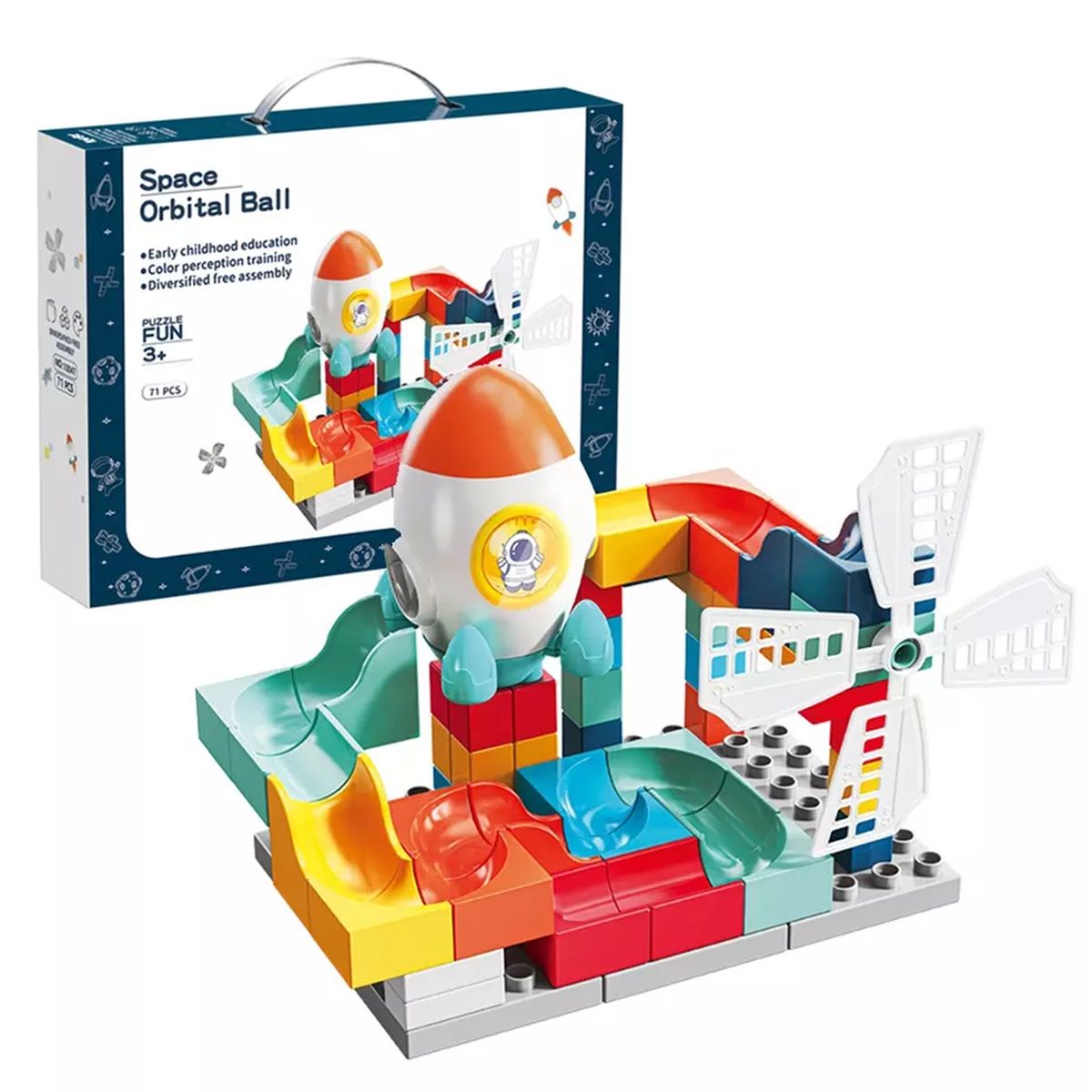 GENERICO - Juego Didáctico Bloque de Construcción Pista de Canica Orbital