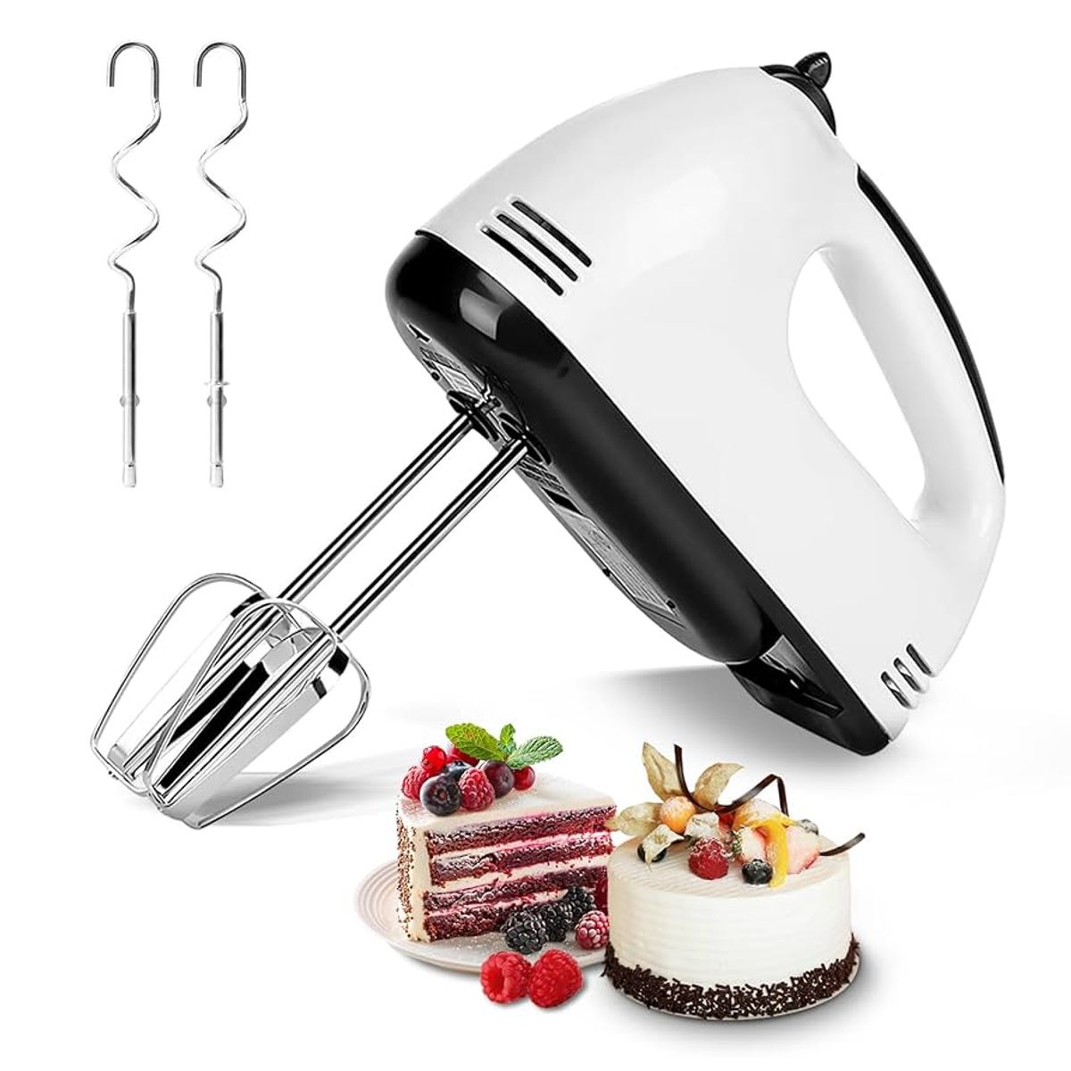 OEM - Batidora de Mano Batidor Profesioal de 7 Velocidades Electrica con 2 Varillas