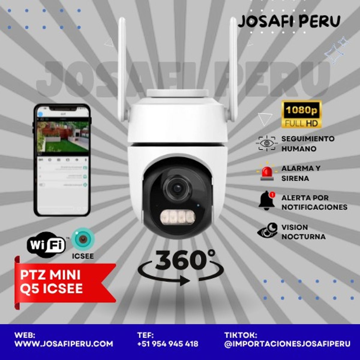 GENERICO - Cámara PTZ mini Q5 ICSEE