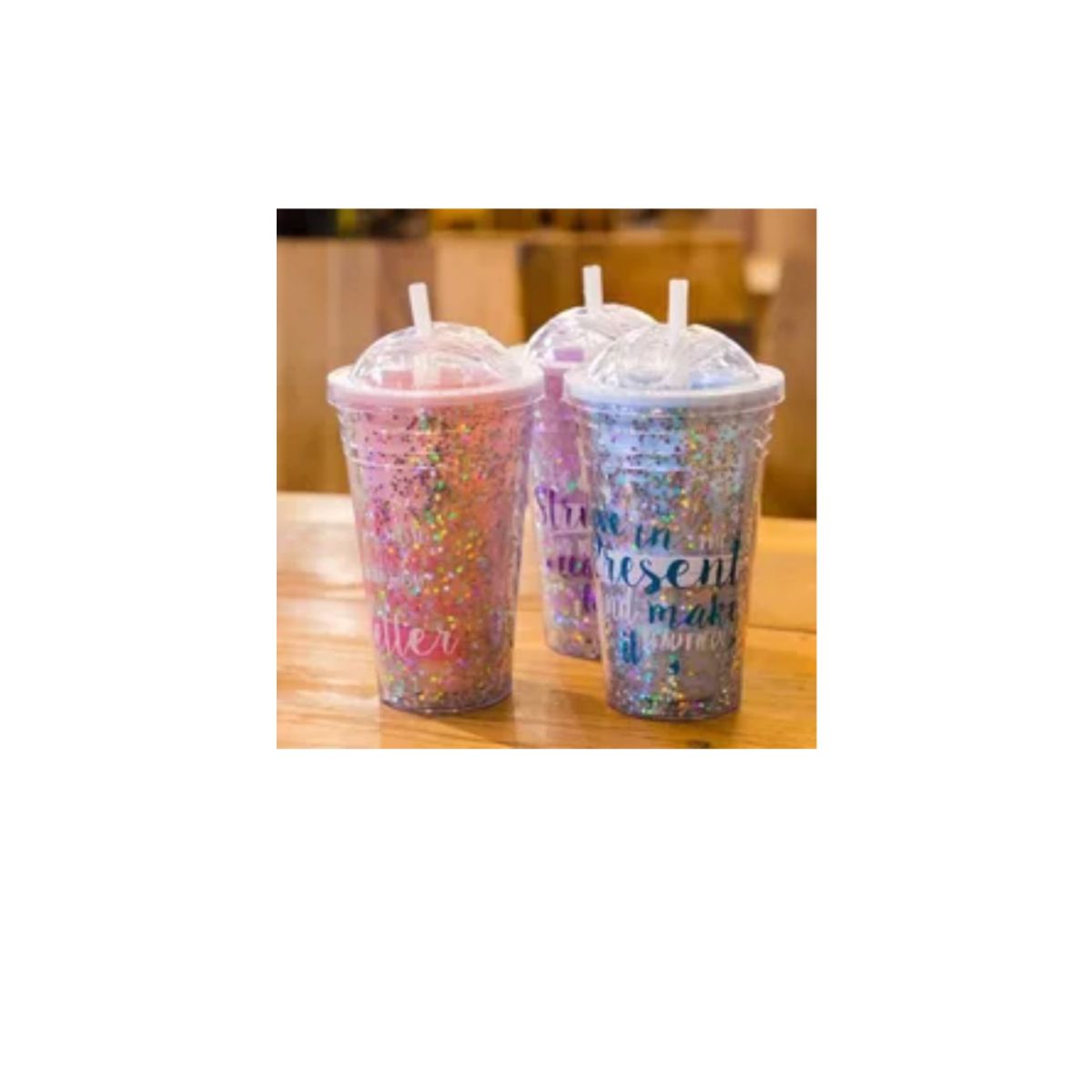 GENERICO - Tomatodo Acrílico con Tapa - Estrellas - Celeste