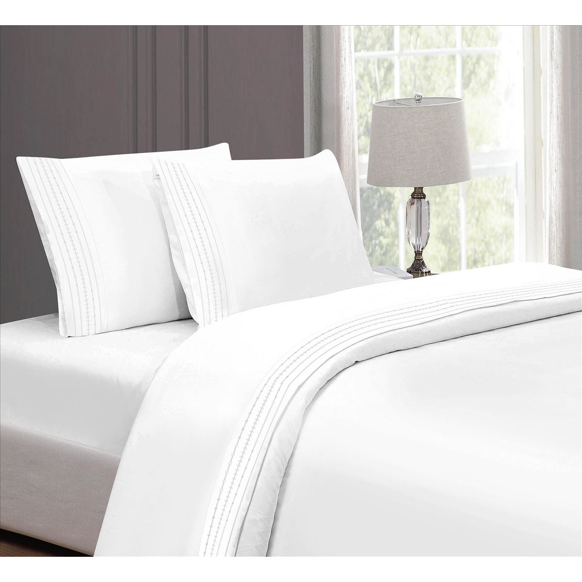 CASATEX - Juego de sabanas King 100% algodón con bordado