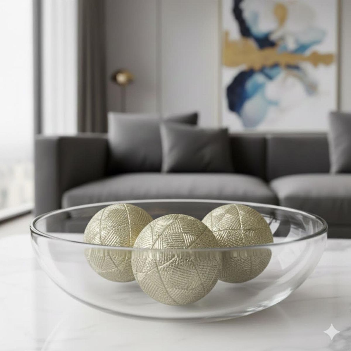 MAP DESIGN HOME - Juego de Esferas Decorativas Stardust 3pcs 11x11x11 cm