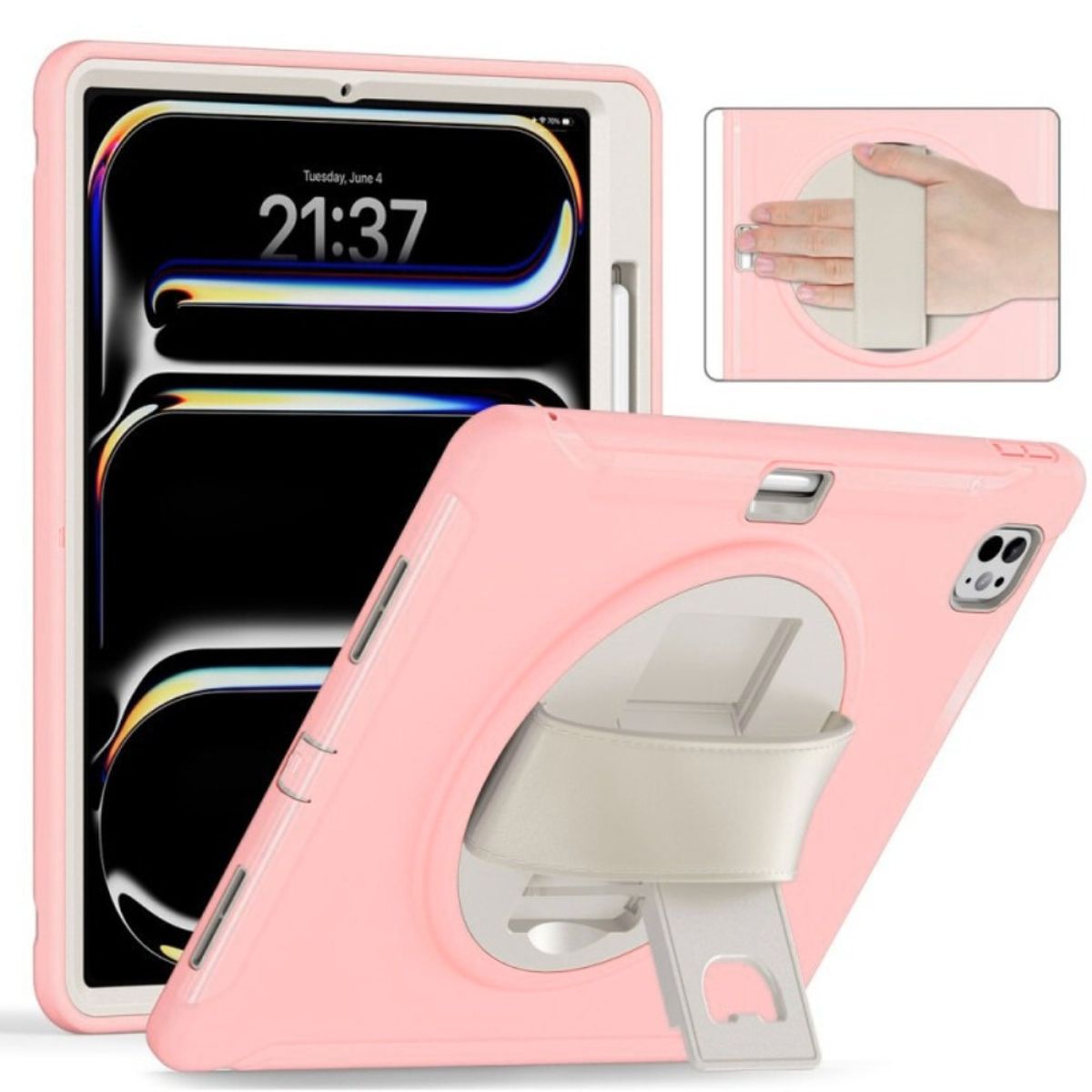 GENERICO - Funda Antigolpe Armor 360° para iPad Pro 11" M4 2024 - ROSADO