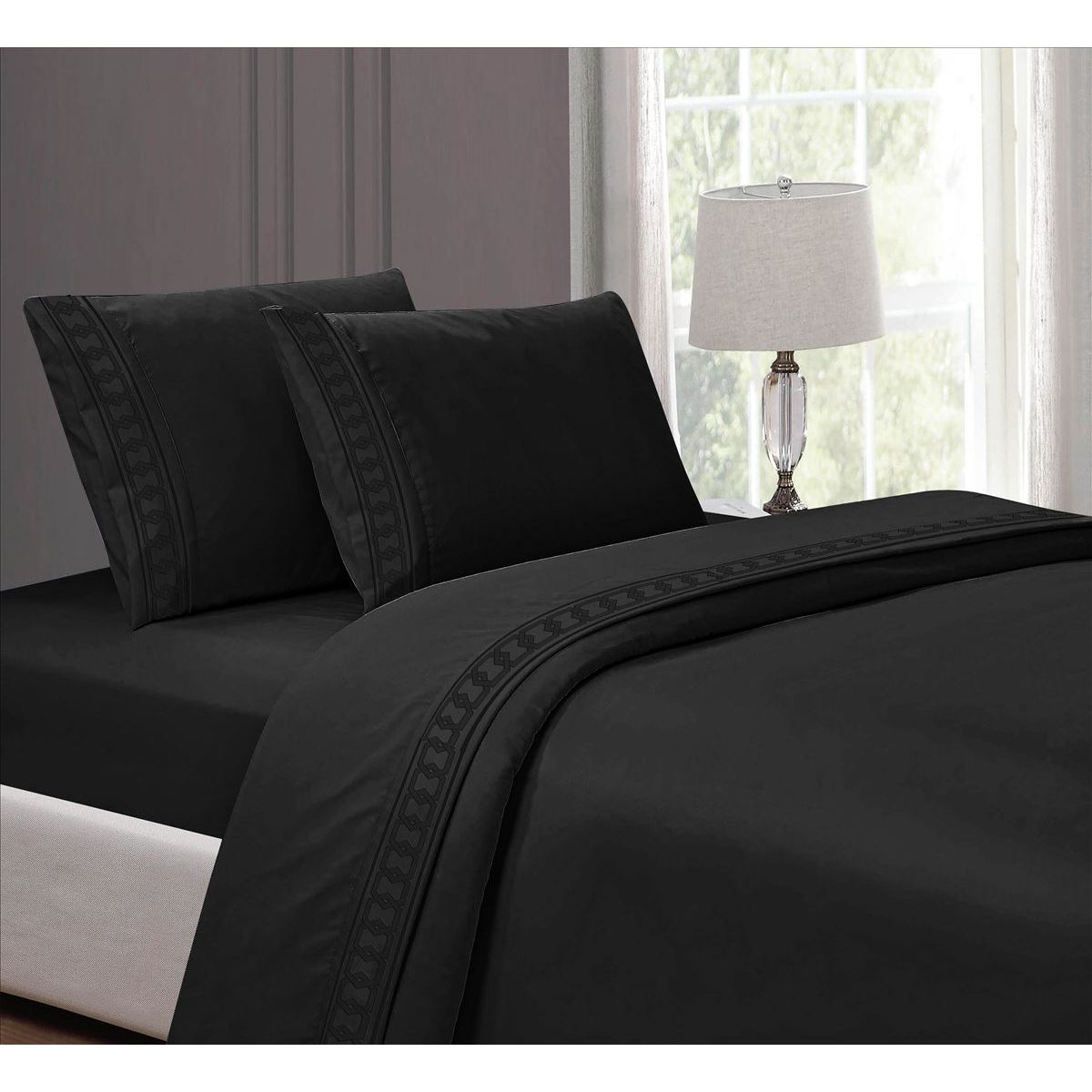 CASATEX - Juego de Sábanas Queen 100% Algodón con Bordado