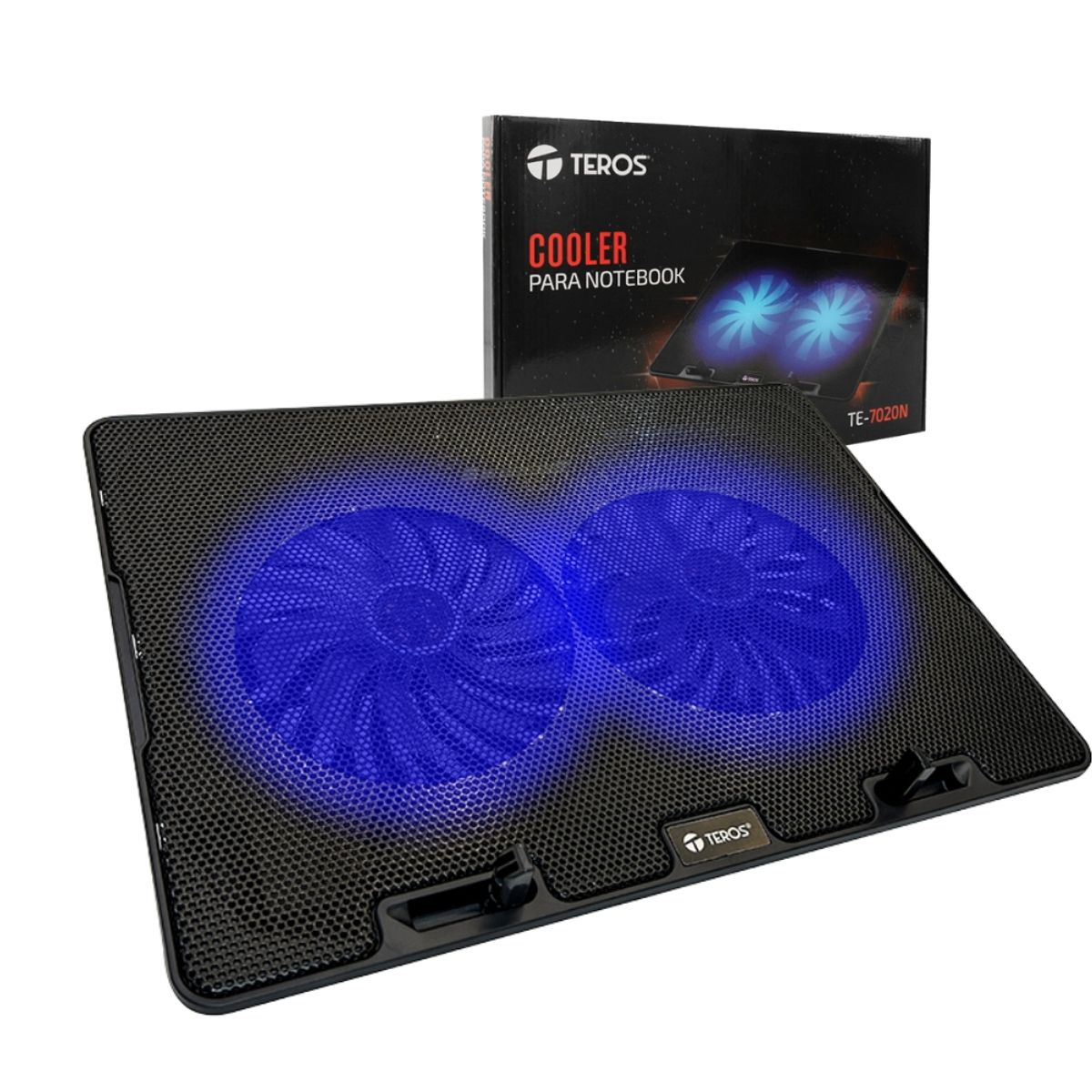 TEROS - Cooler TEROS TE-7020N, compatible con notebooks de hasta 15.6", 2 fan de 12cm