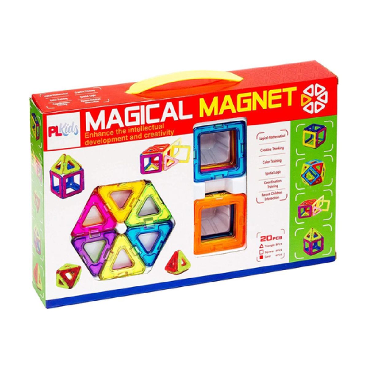 GENERICO - Set Juguetes de Construccion con Bloques de Panel Geométrico Magnético 20 pzs