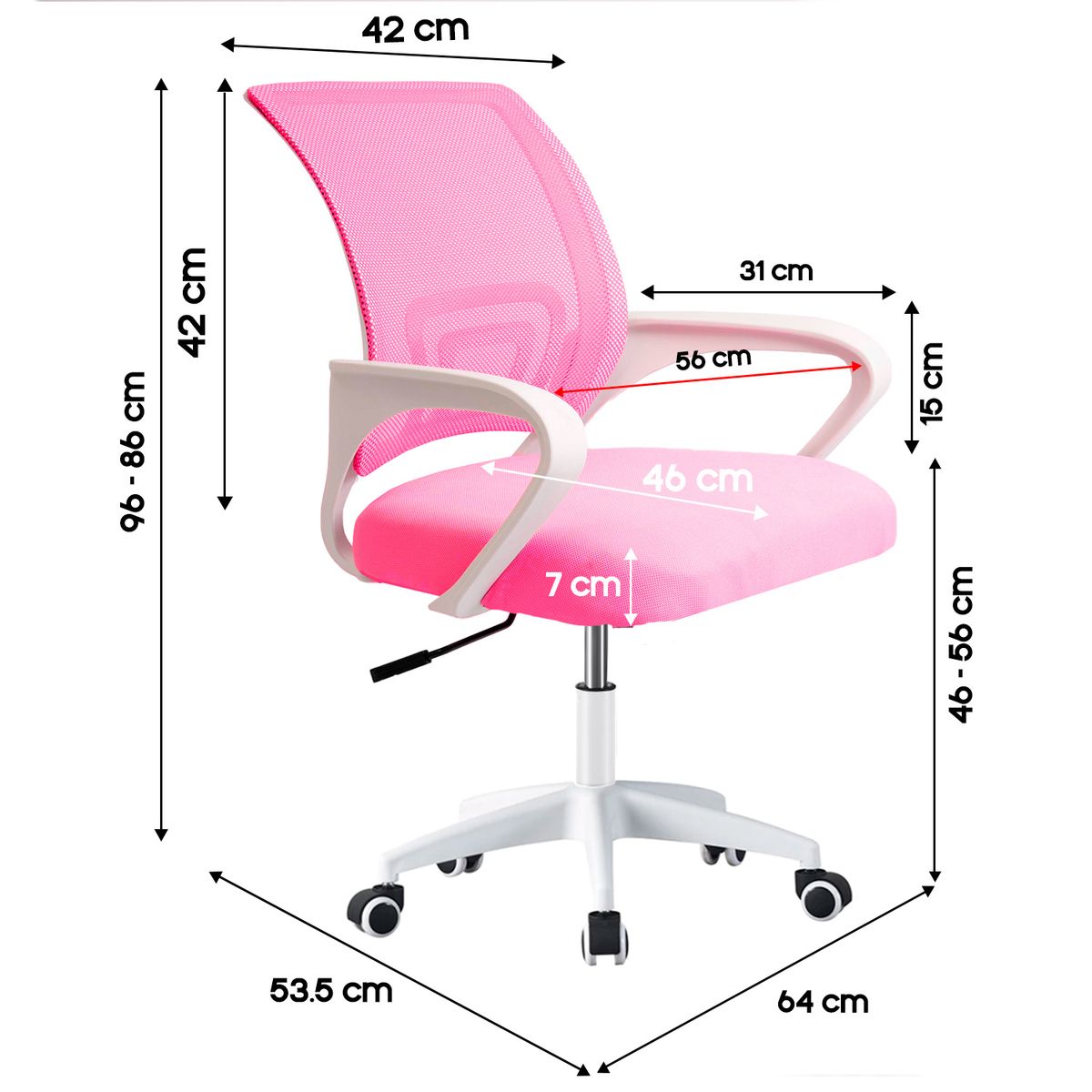 INIUS - Silla de Oficina Ergonómica Ava con Soporte Lumbar
