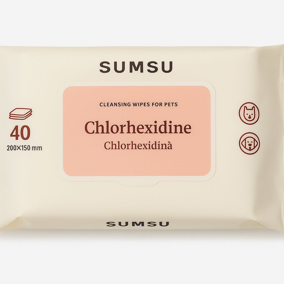PET MOOD - Toallitas Húmedas Para Mascotas Con Clorhexidina Pack X40