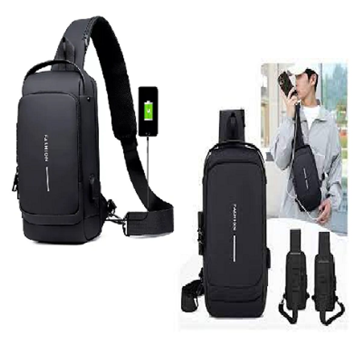 GENERICO - Pechera morral para hombre elegante de alta calidad negro