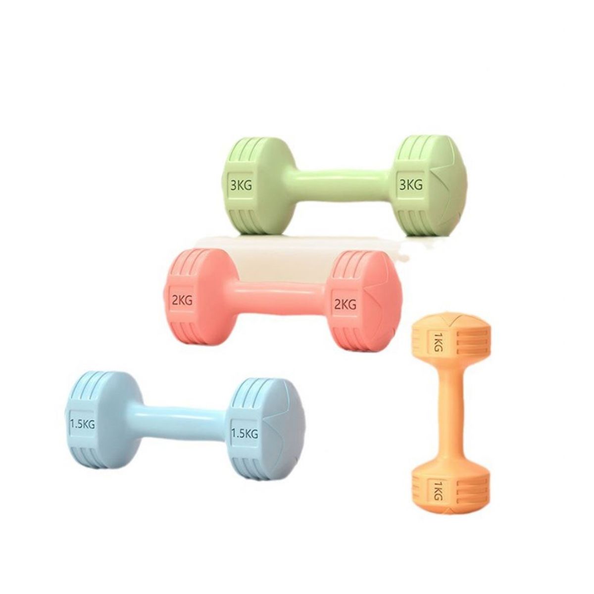 GENERICO - Par de Mancuernas de 3 Kg hecho PVC Ecológicas