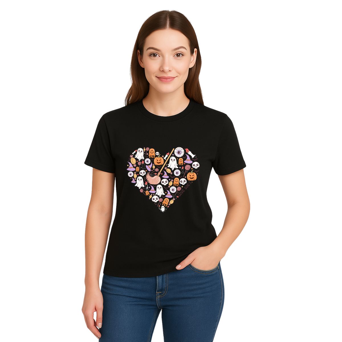 AQUA&MODA - Polo 100% Algodón Estilo Clasico Unisex AquaModa Logo Corazon Halloween POCHW4