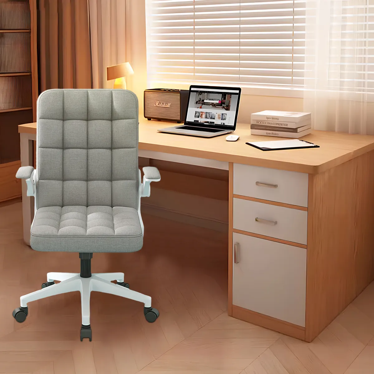 VIDITA - Escritorio 100cm Con Cajón Gabinete Pata Metálica Oficina