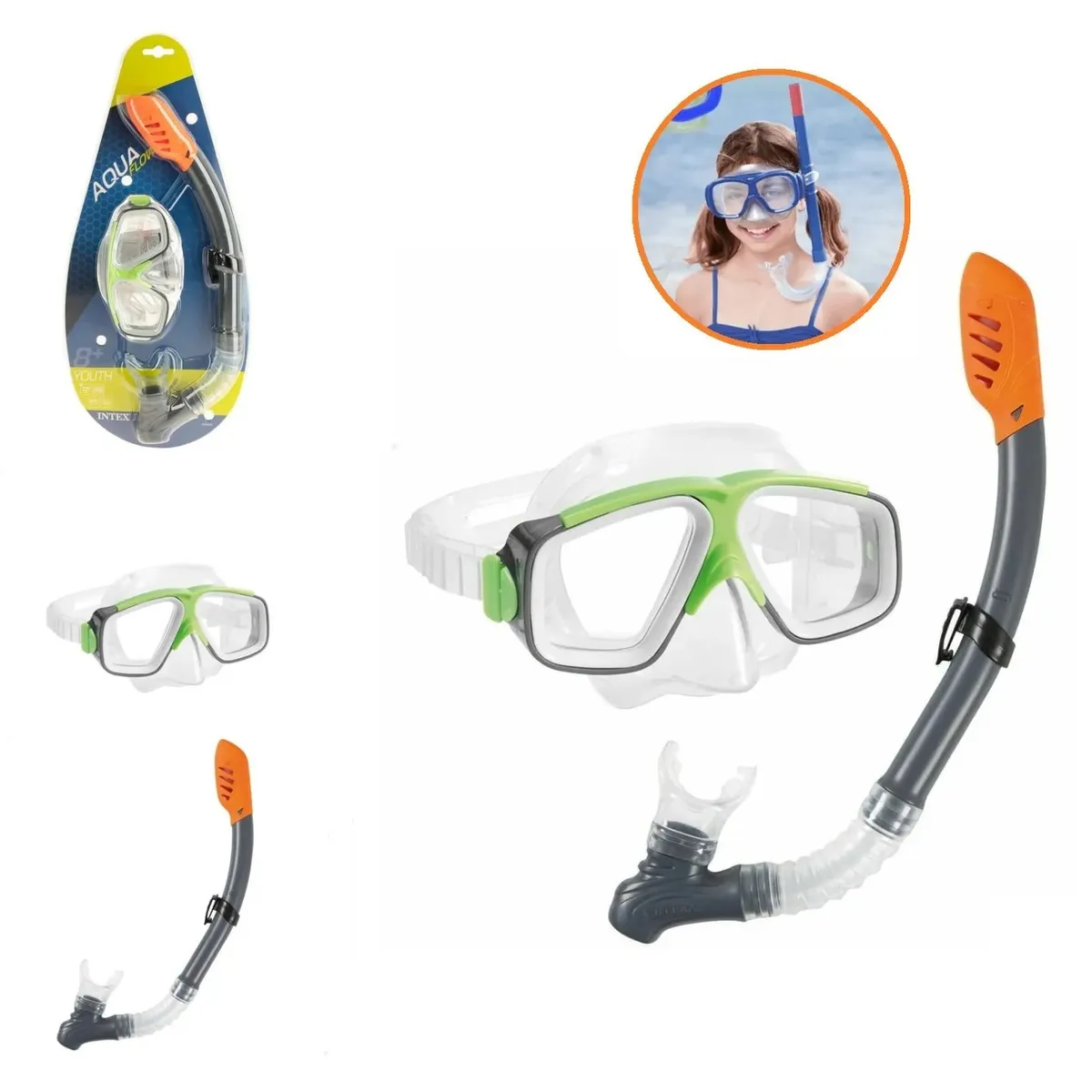GENERICO - Máscara de Snorkel Bueceo Set Verde
