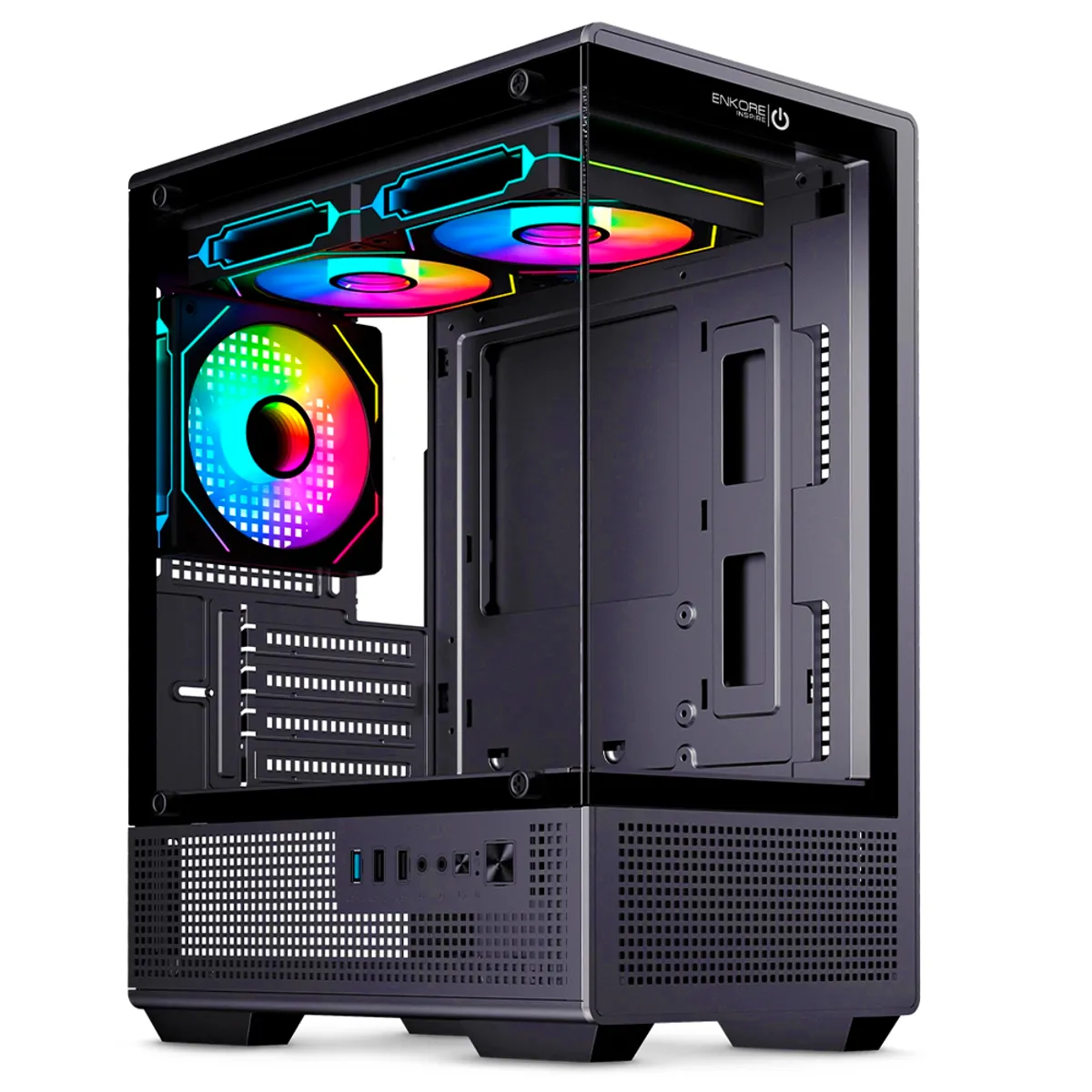ENKORE - Case Gamer Enkore Inspire Negro Micro Atx 3 Fan Argb Usb 3.0
