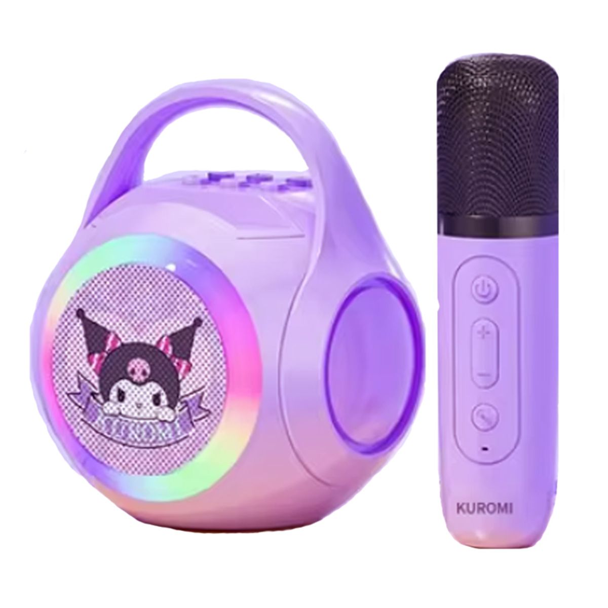 OVOTOUMI - KUROMI 3 IN 1 LED charging BT karaoke speaker y 1 microphones-Morado