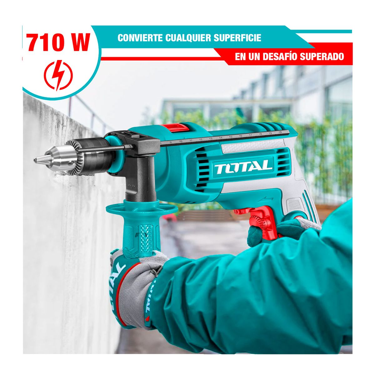 TOTAL TOOLS - Taladro Percutor 710w 13mm Veloc0-3000rpm Total - Tg1071366