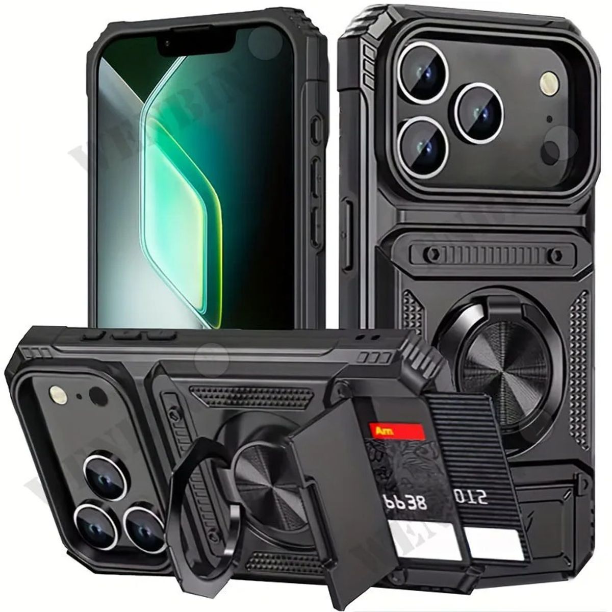 OEM - Carcasa Para iPhone 17 Pro Max Tarjetero Anillo Magnético Holder