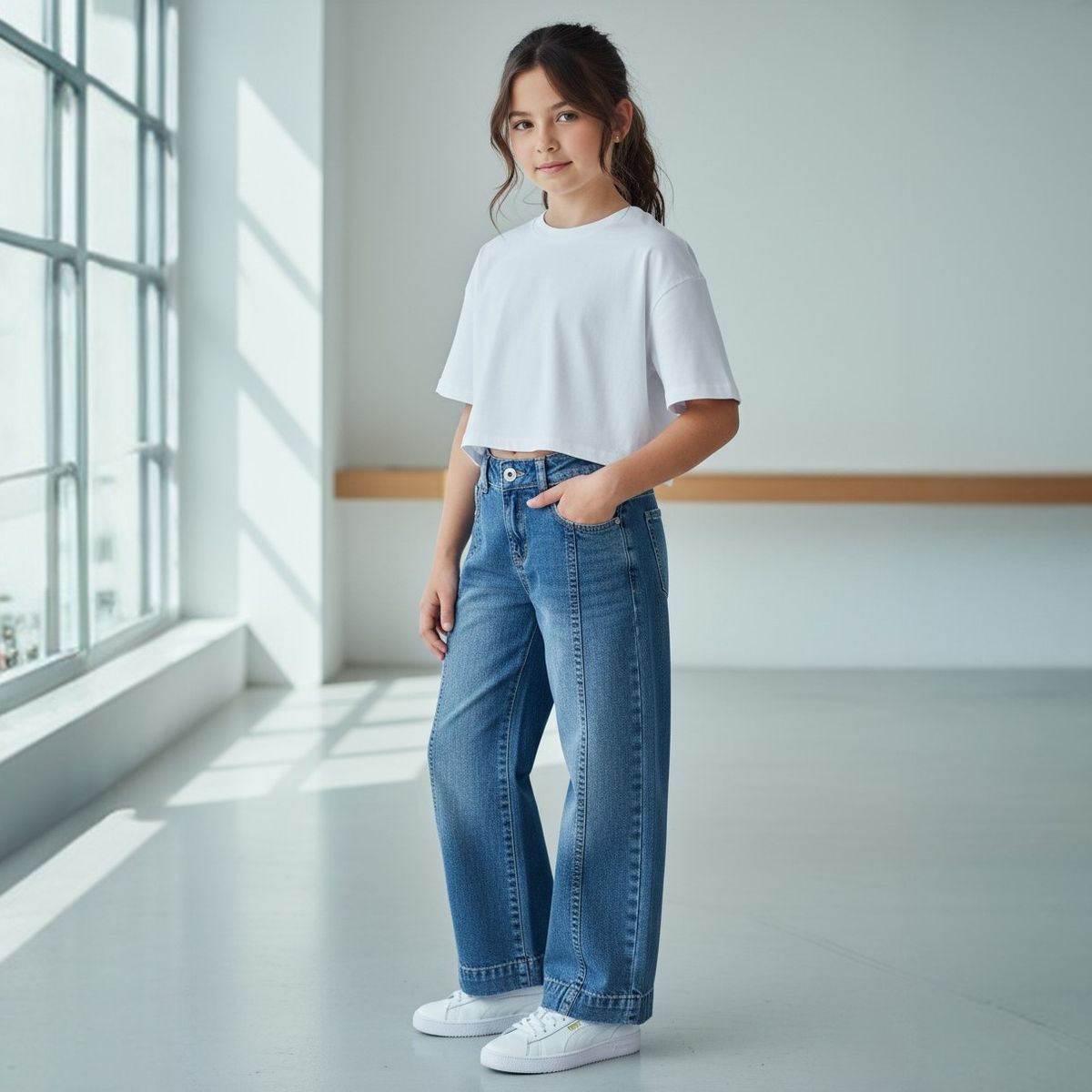 GENERICO - Jean Palazzo Denim Niña  Angela Kids