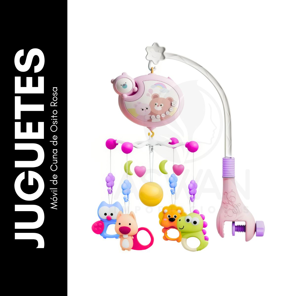 GENERICO - Móvil de Cuna de Osito Rosa