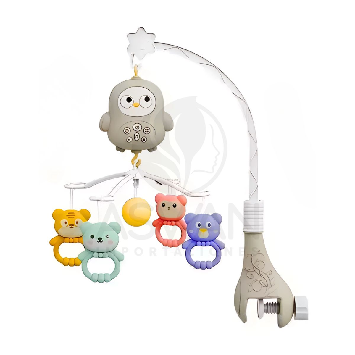 GENERICO - Móvil de Cuna Búhito con Control Marrón