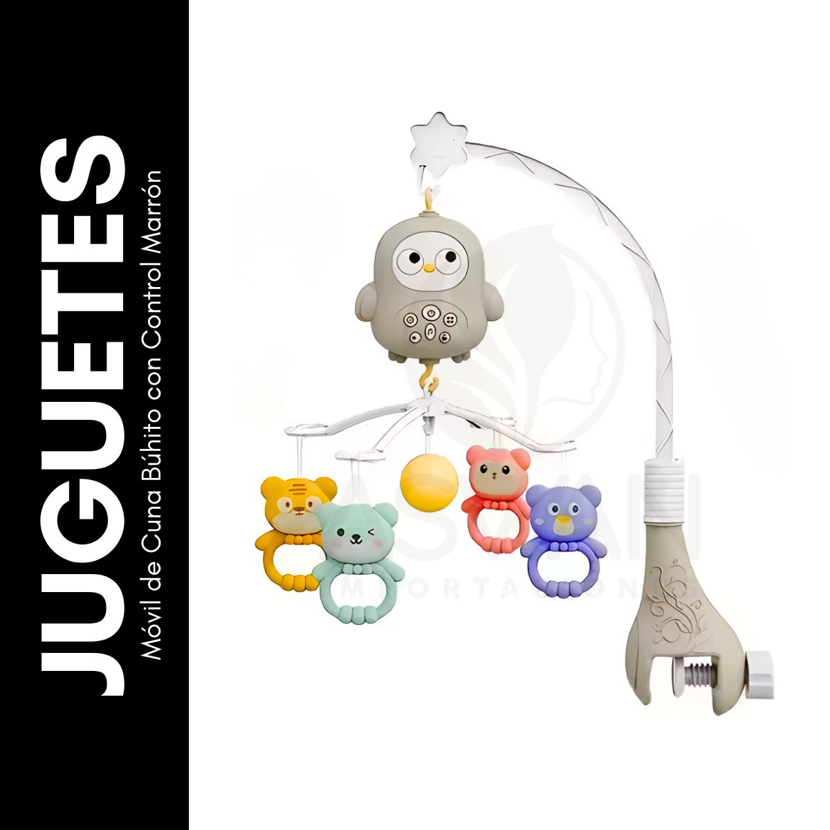 GENERICO - Móvil de Cuna Búhito con Control Marrón