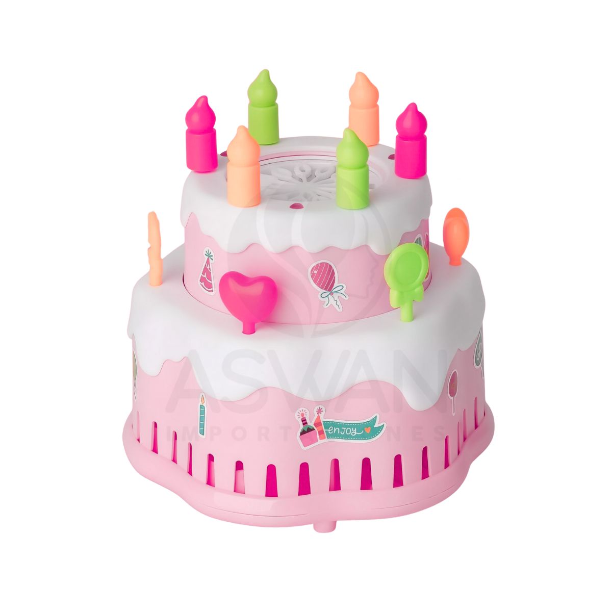 GENERICO - Torta de Burbujas Automática Happy Birthday Rosa