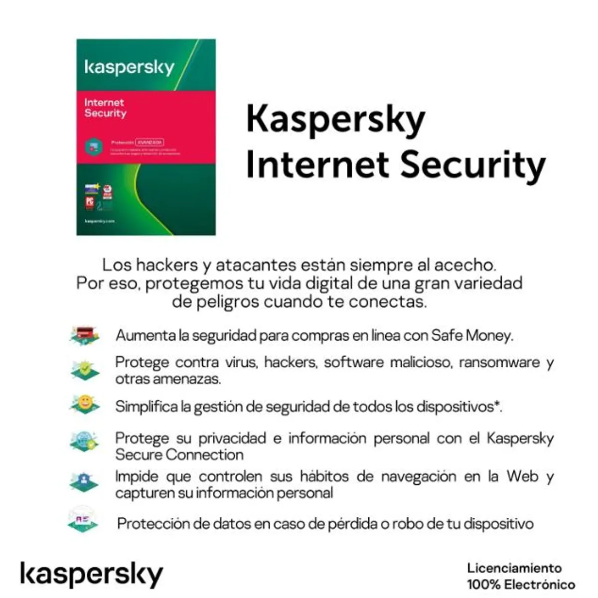 KASPERSKY - ANTIVIRUS KASPERSKY INTERNET SECURITY 1 USER 1 AÑO BUNDLE
