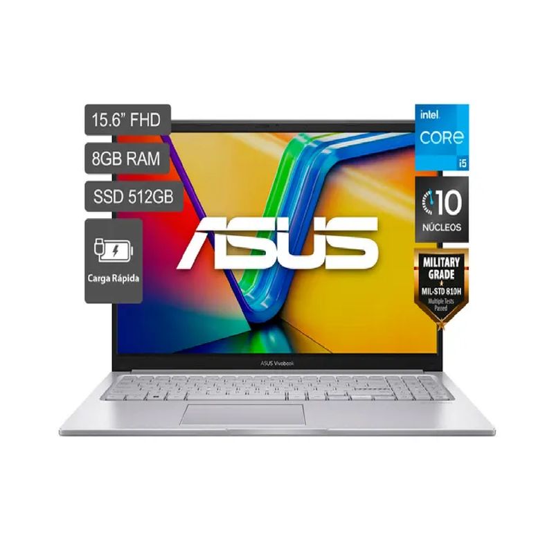 ASUS - Laptop Asus Vivobook 15 Intel® Core™ i5-1334U 15.6" FHD 8GB RAM 512 SSD - Plata