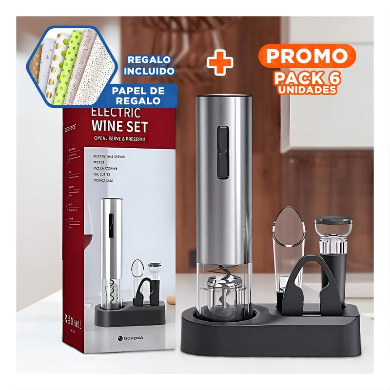 RYBIU IMPORT - Pack6 Abridor de Vino con Precision Y+Papel de Regalo