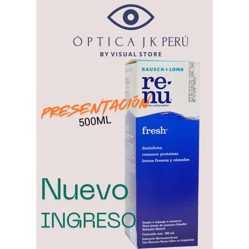 JK - RENU FRESH DE 500 ml  BAUSCH + LOMB  AMERICANO
