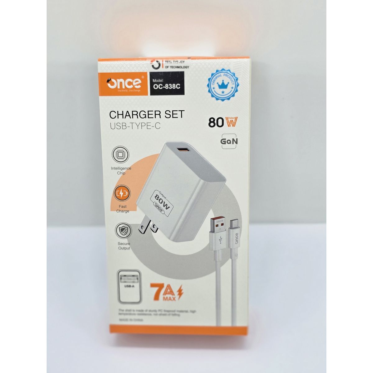 GENERICO - CARGADOR PARA CELULAR ONCE TIPO C  80W  7A