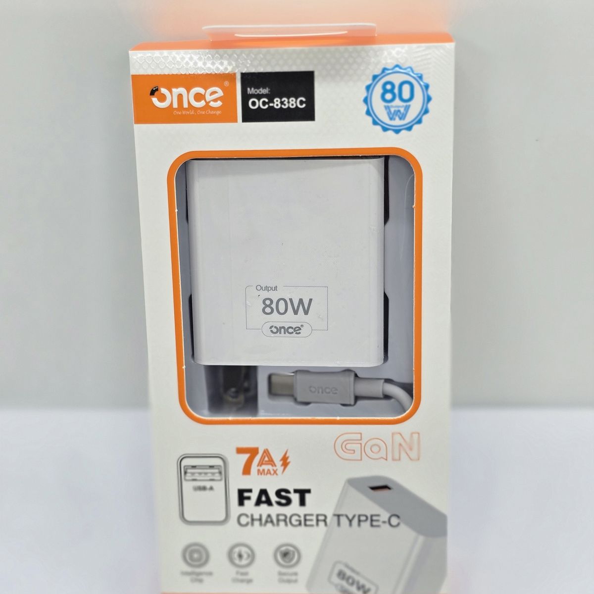 GENERICO - CARGADOR PARA CELULAR ONCE TIPO C  80W  7A