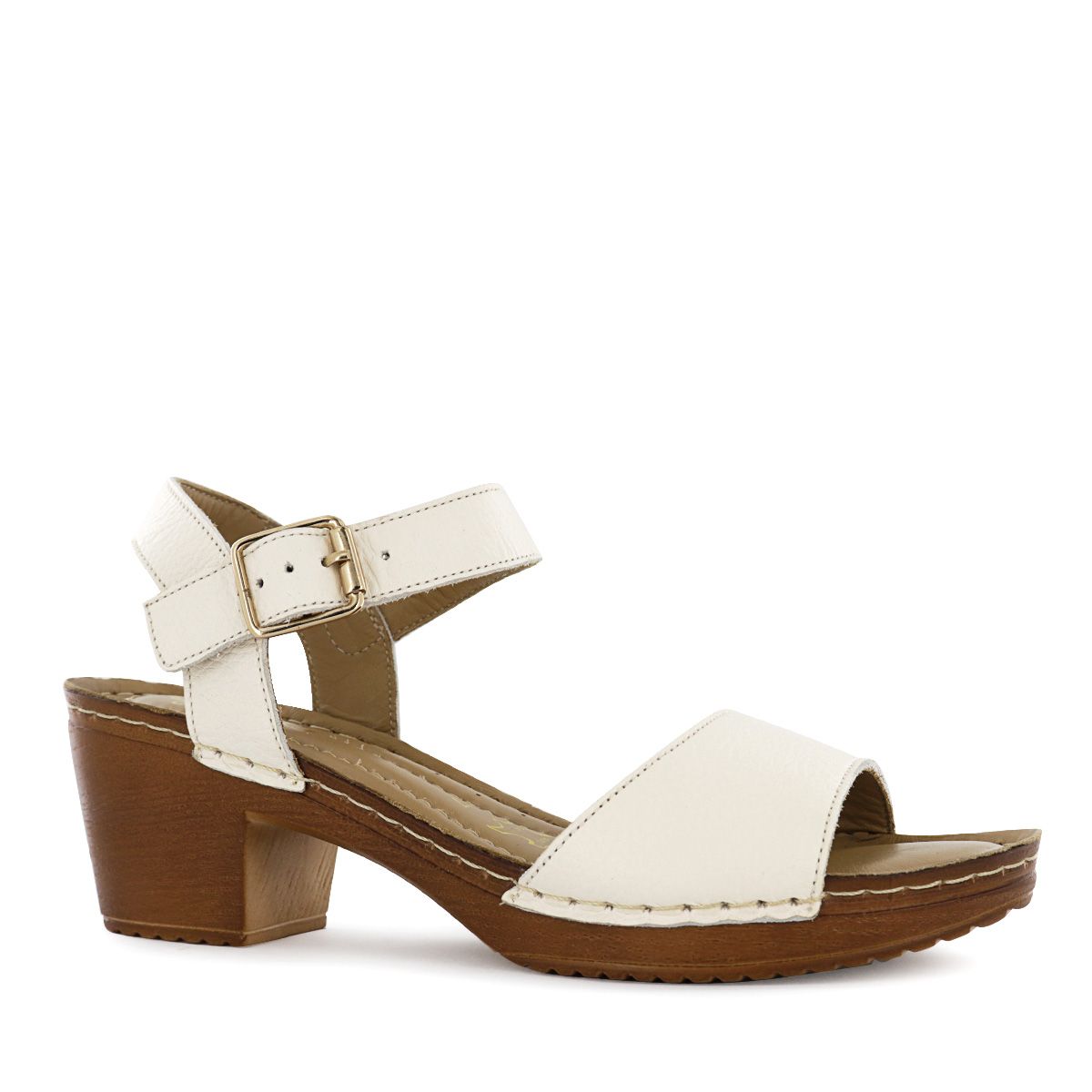 Ecco - Sandalia Ecco Cuero Mujer Mika04 Marfil