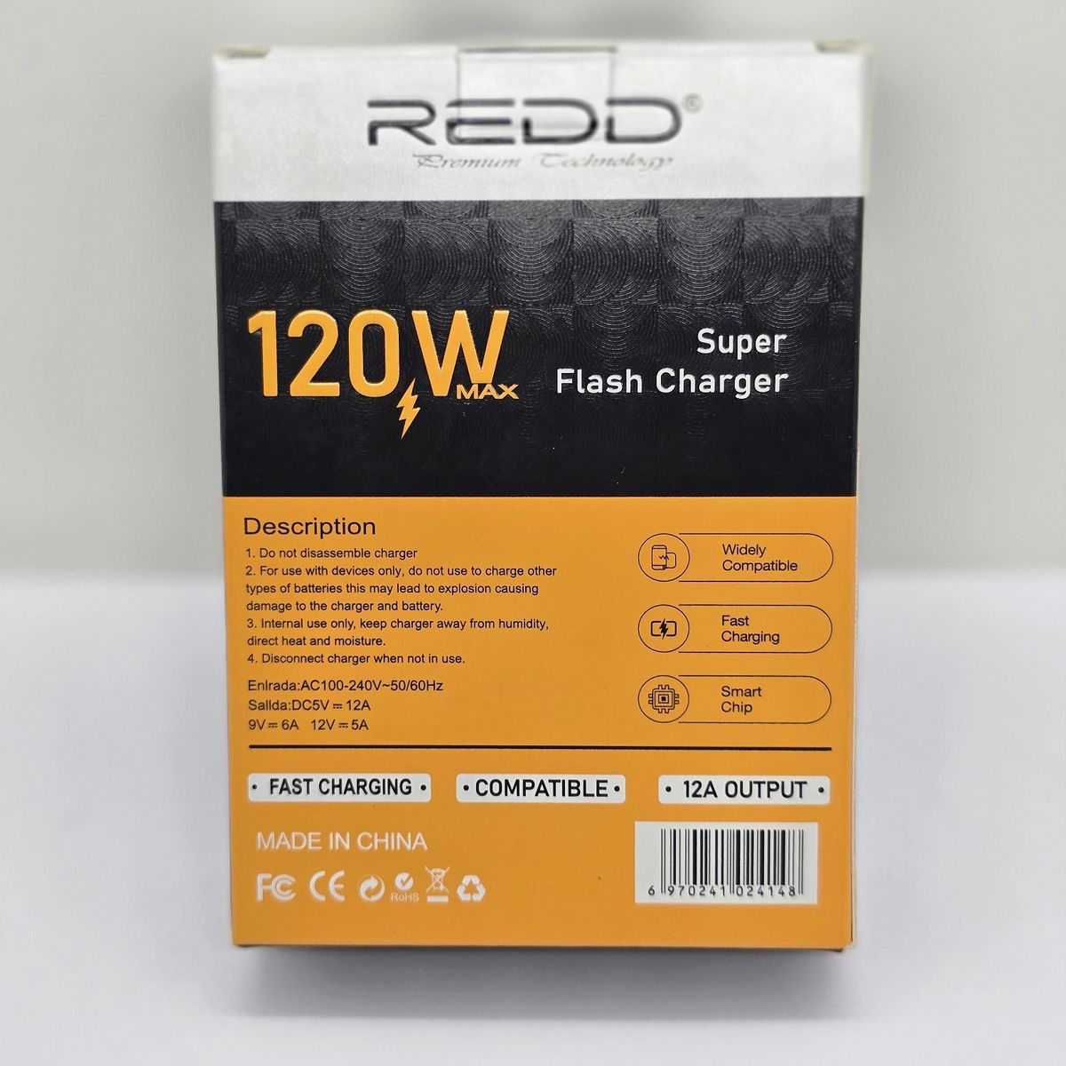 GENERICO - CARGADOR PARA CELULAR REDD DADO 120W 12A