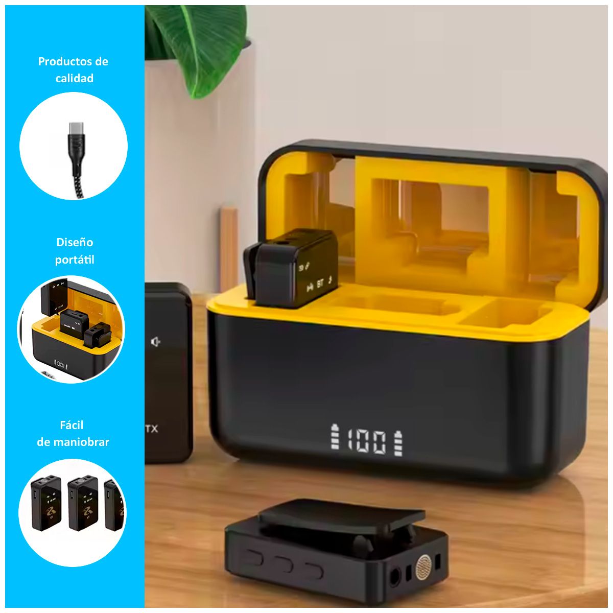 GENERICO - Microfono Inalambrico Mic Profesional Solapero Dual Bluetooth