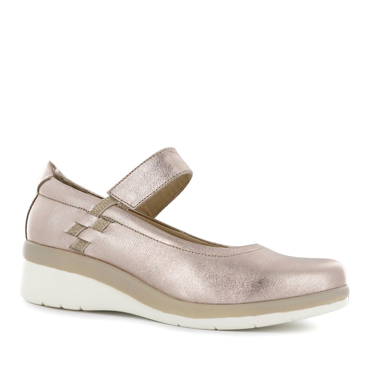 ECCO - Ballerina Mary Jane Ecco Cuero Folia Mujer Jeanette21 Oro Rosa