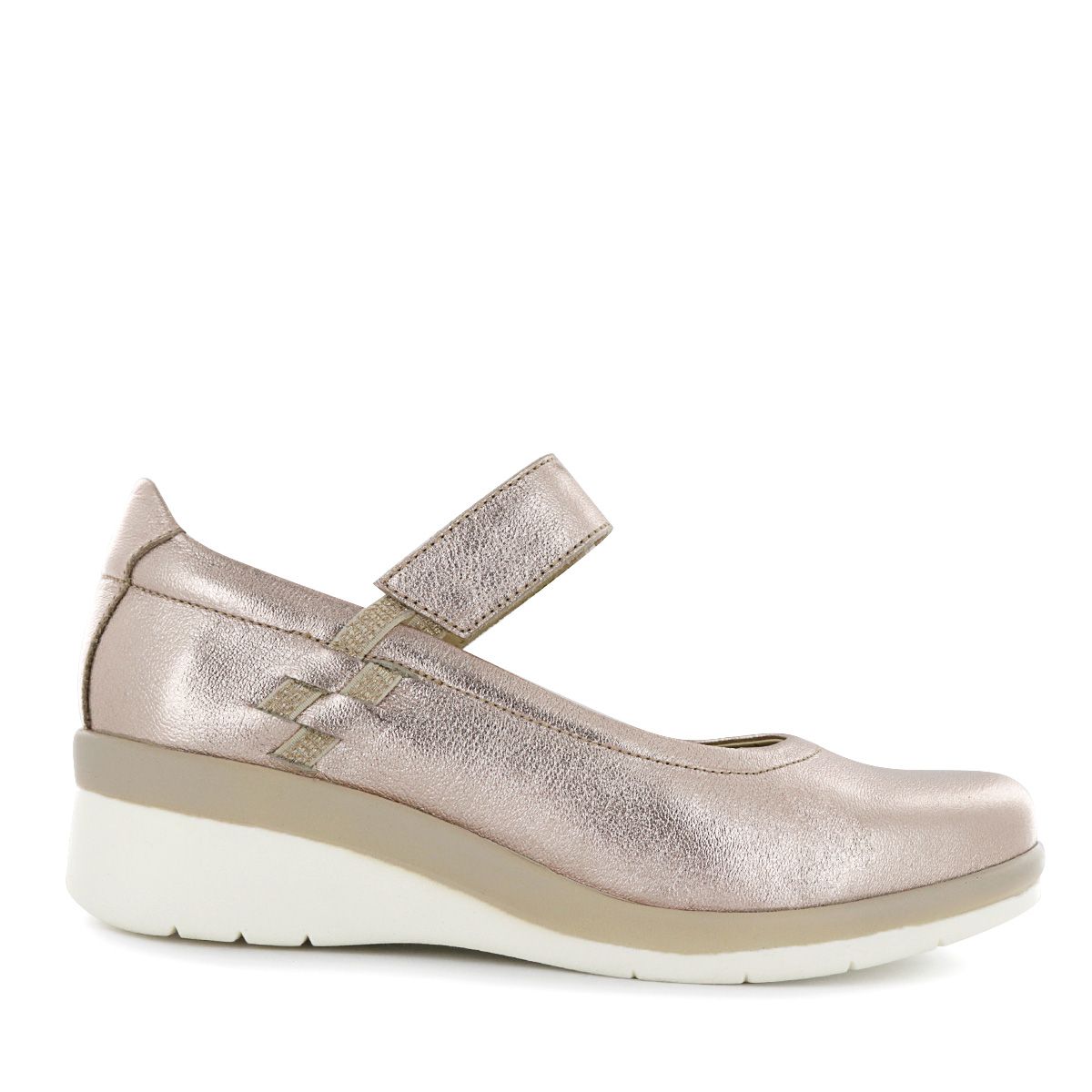 ECCO - Ballerina Mary Jane Ecco Cuero Folia Mujer Jeanette21 Oro Rosa