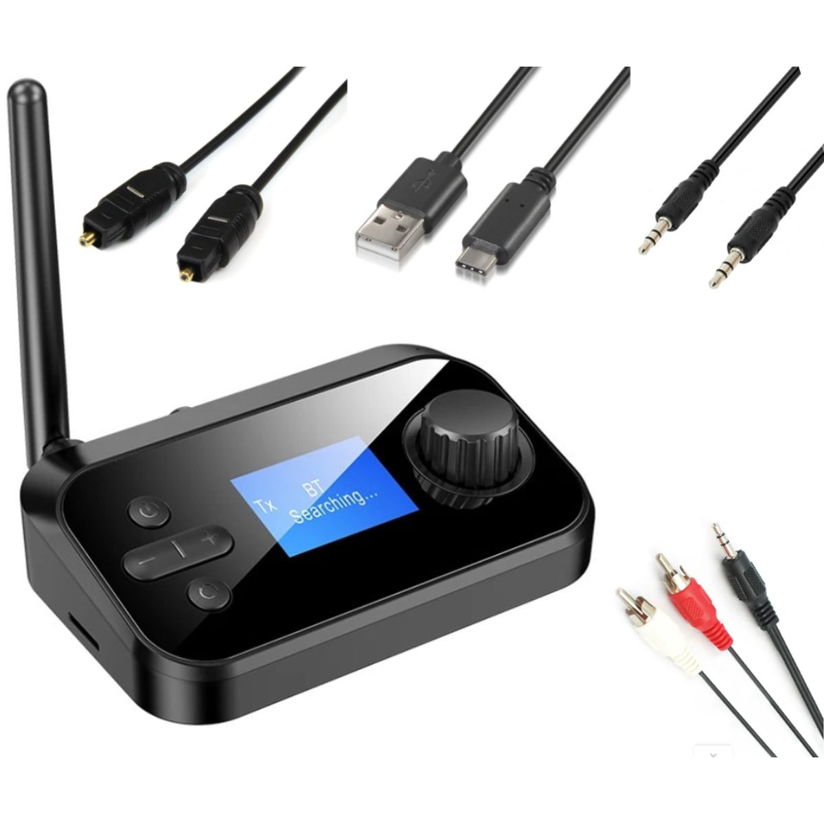 GENERICO - Bluetooth Receptor y transmisor de Audio inalámbrico Rca a jack óptico AUX de 35mm C41
