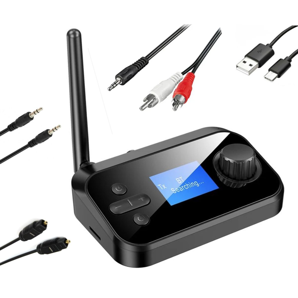GENERICO - Bluetooth Receptor y transmisor de Audio inalámbrico Rca a jack óptico AUX de 35mm C41