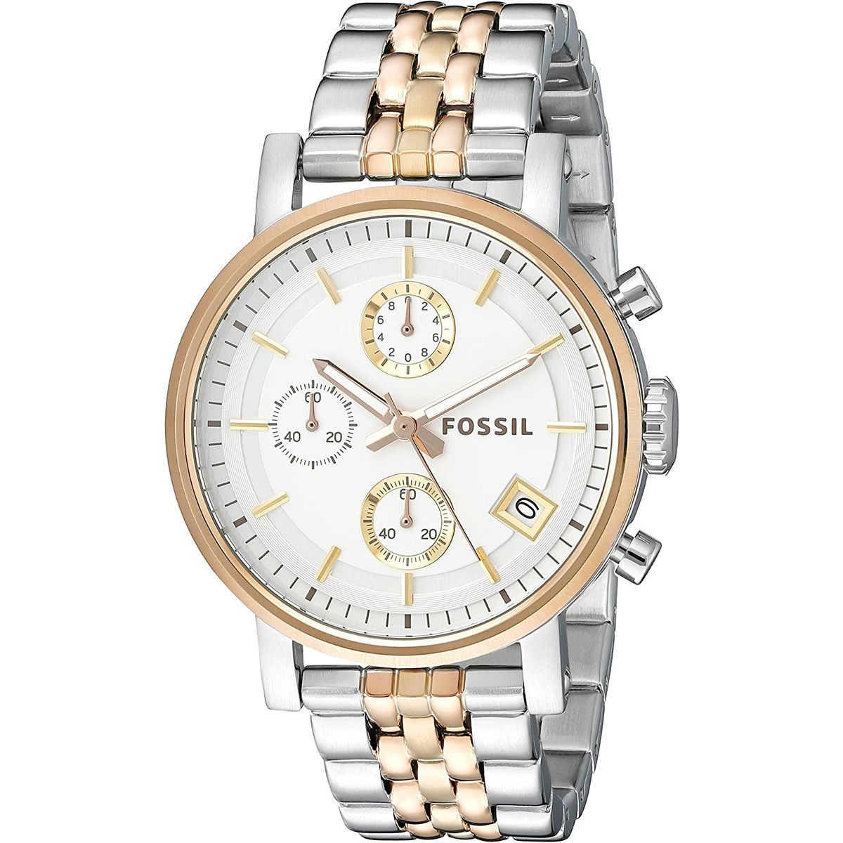 FOSSIL - Reloj Fossil Boyfriend ES3840 Plateado Dorado De Acero inox P Mujer