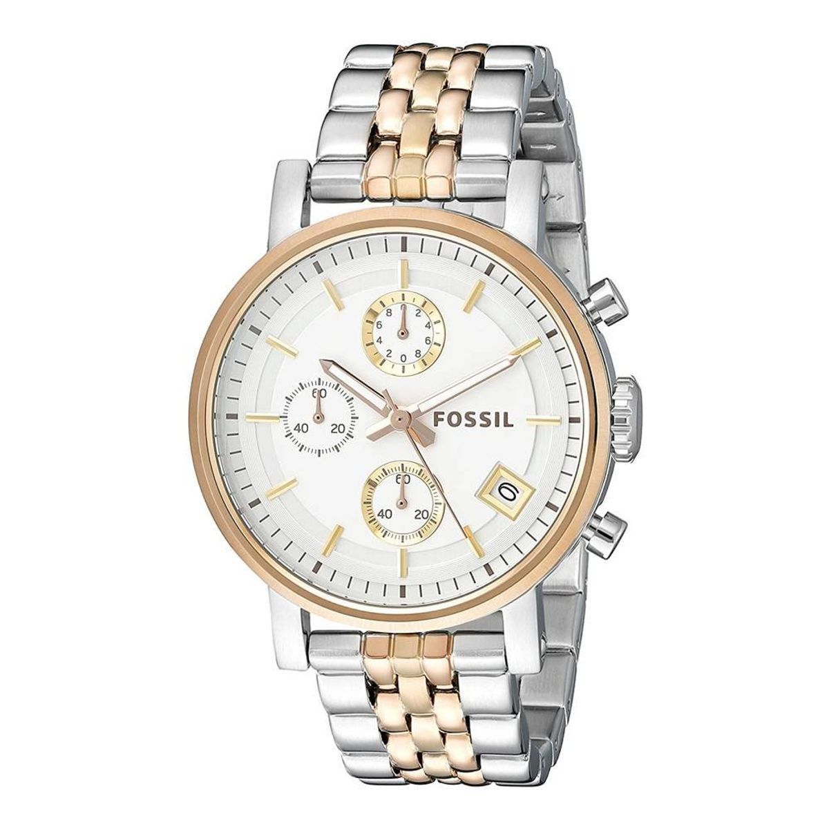FOSSIL - Reloj Fossil Boyfriend ES3840 Plateado Dorado De Acero inox P Mujer