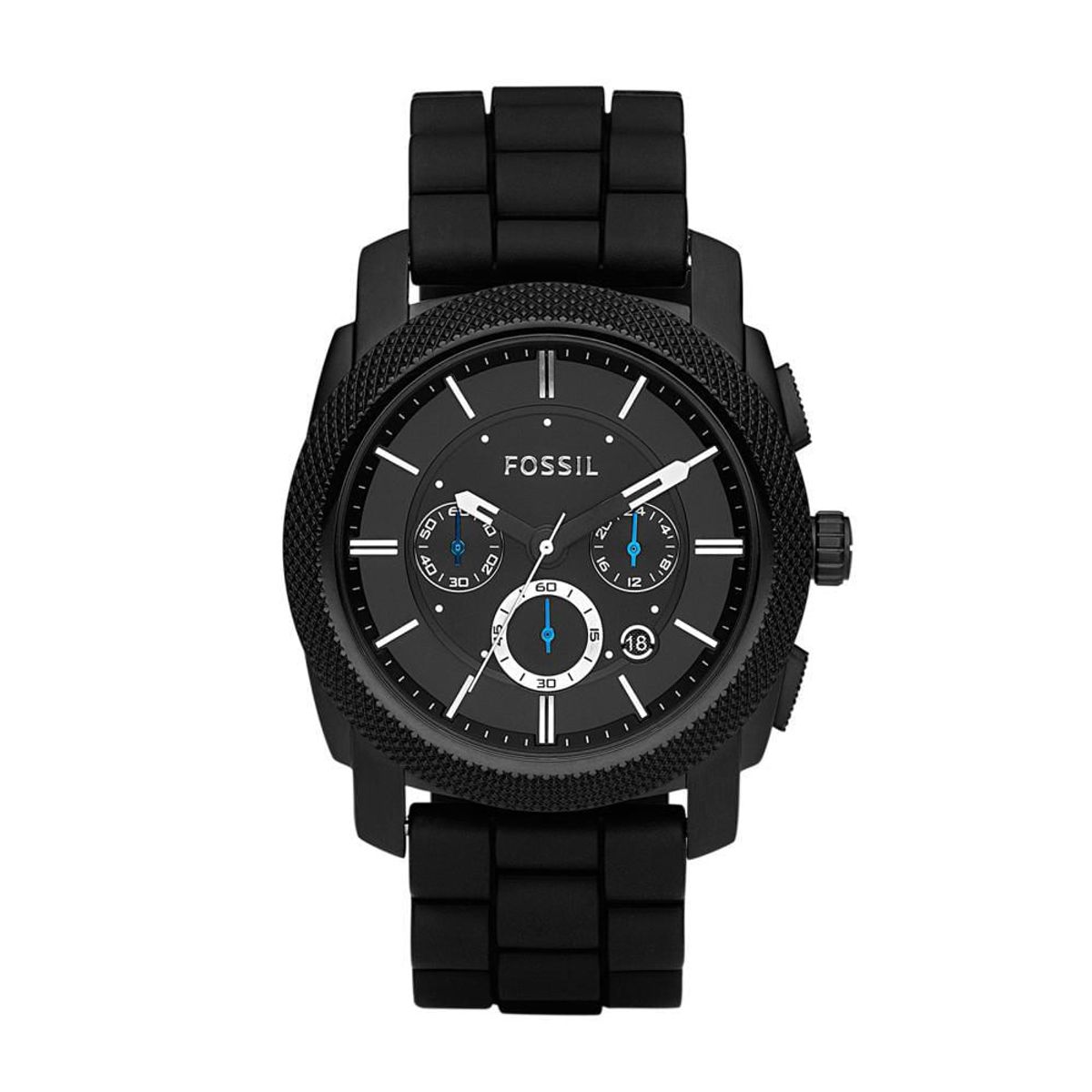 FOSSIL - Reloj Fossil Modern Machine FS4487 Negro De Silicona Para Hombre