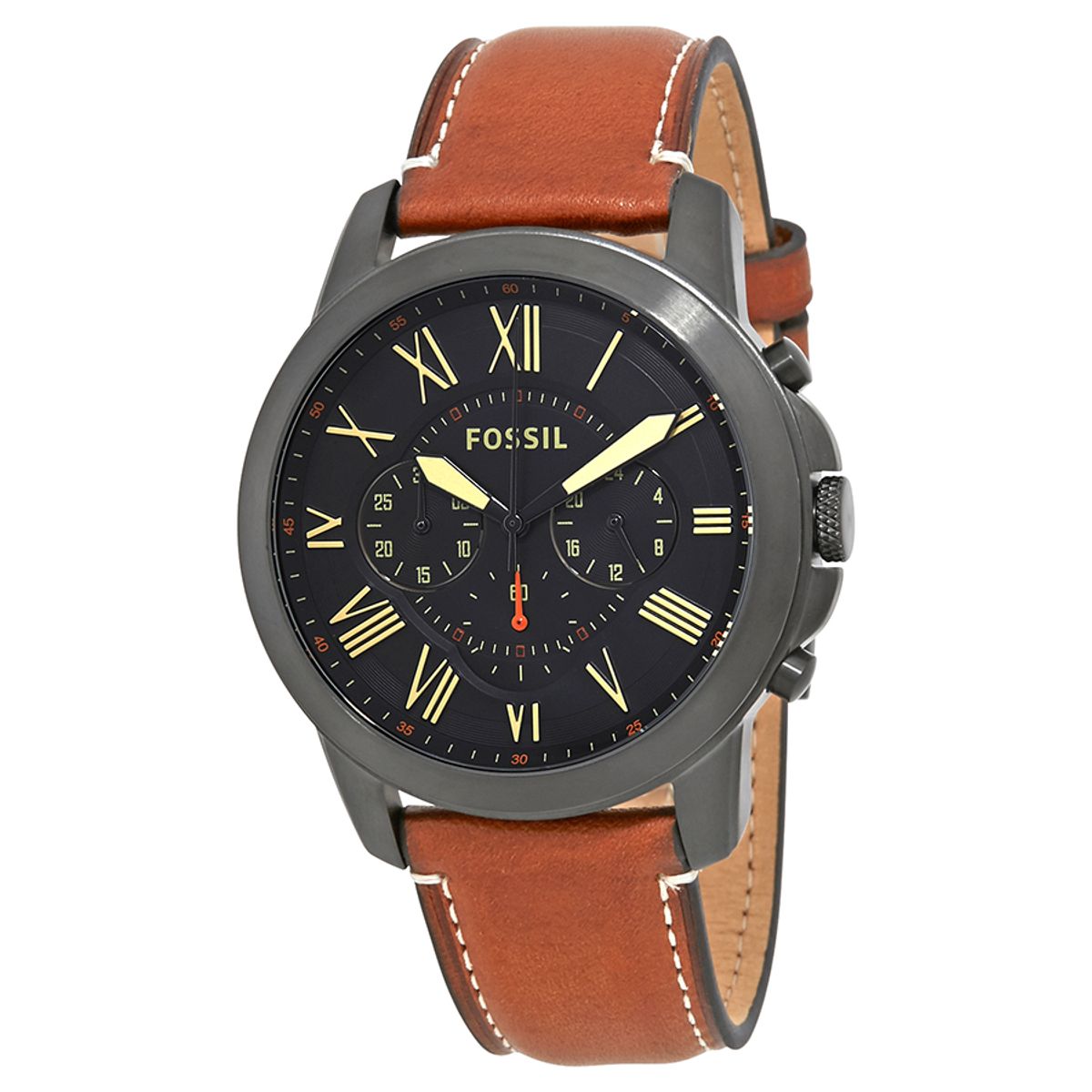 FOSSIL - Reloj Fossil Grant FS5241 Marrón De Cuero Piel Para Hombre