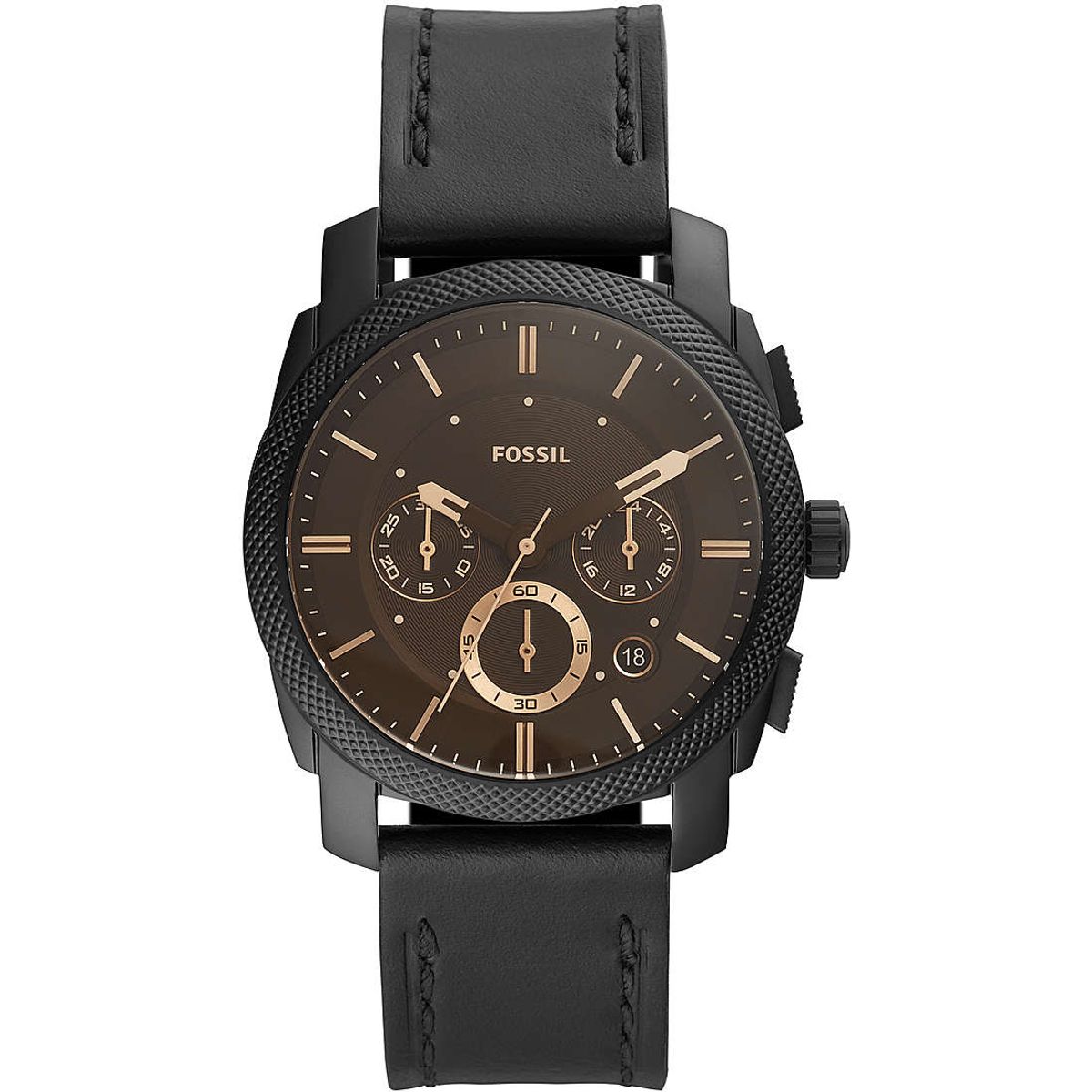 FOSSIL - Reloj Fossil Modern Machine FS5586 Negro De Cuero Piel Para Hombre