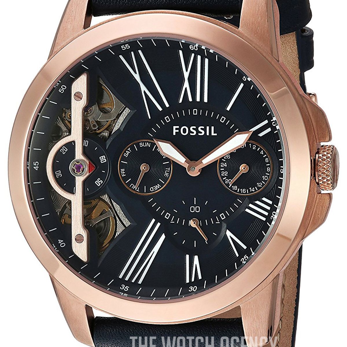 FOSSIL - Reloj Fossil Grant ME1162 Azul De Cuero Piel Para Hombre