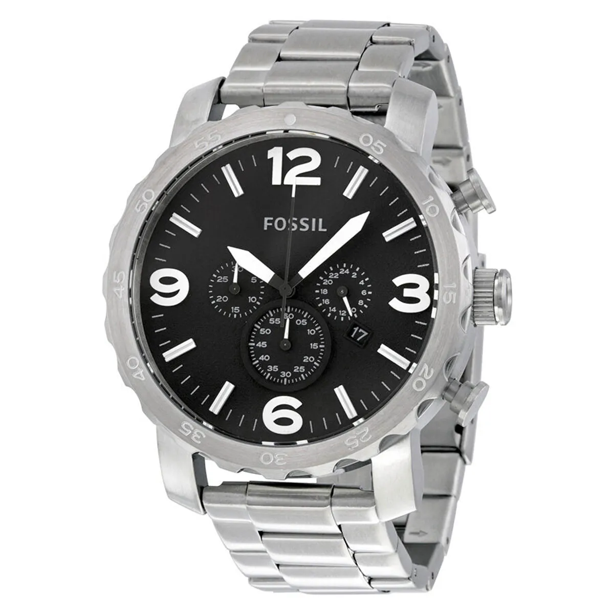 FOSSIL - Reloj Fossil Nate JR1353 Plateado De Acero inoxidable Para Hombre