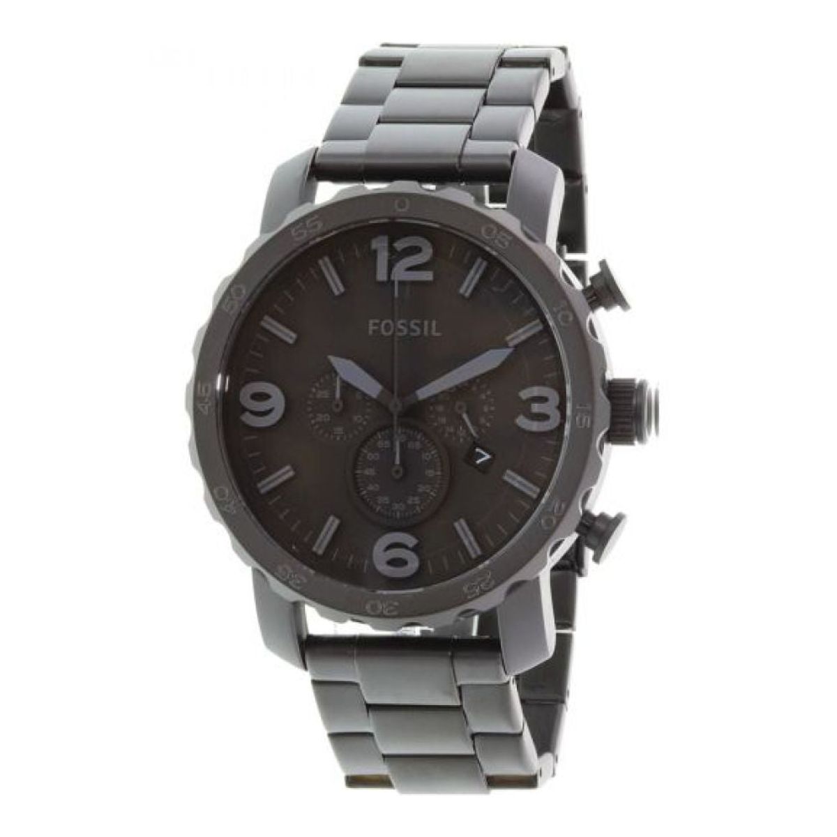 FOSSIL - Reloj Fossil Nate JR1401 Negro De Acero inoxidable Para Hombre