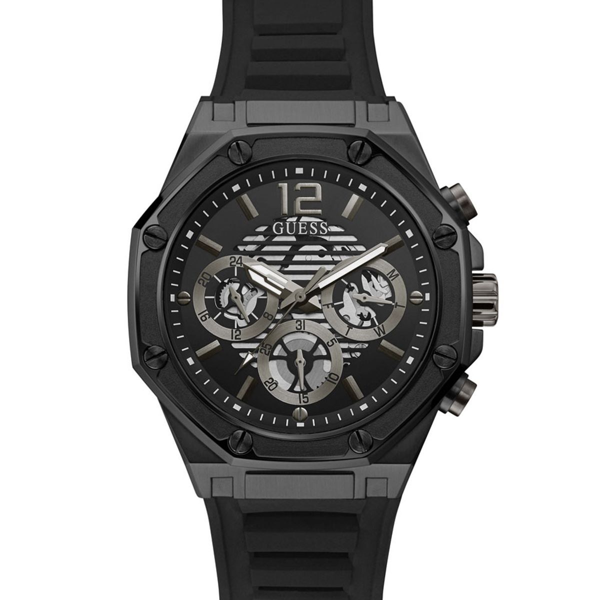 GUESS - Reloj Guess Momentum GW0263G4 Negro De Silicona Para Hombre