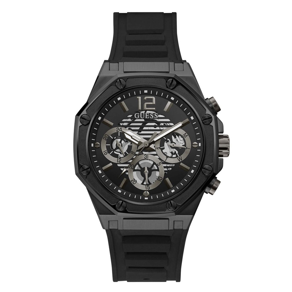 GUESS - Reloj Guess Momentum GW0263G4 Negro De Silicona Para Hombre